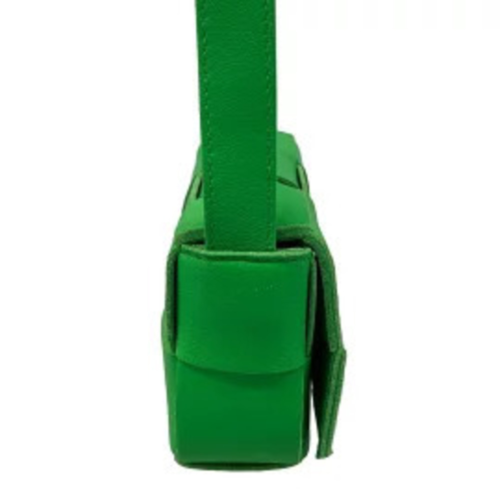 Bottega Veneta Candy Cassette Shoulder Bag Green Leather